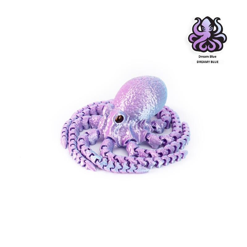 3D Printed Articulated Octopus Poseable Tentacles Desk Toy Pla Sculpture For Kid Jointed Body Decorative Toy