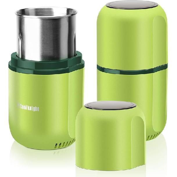 COOL KNIGHT Herb Grinder [large capacity/fast/Electric ]-Spice Herb Coffee Grinder with Pollen Catcher/- 7.5  (Black)