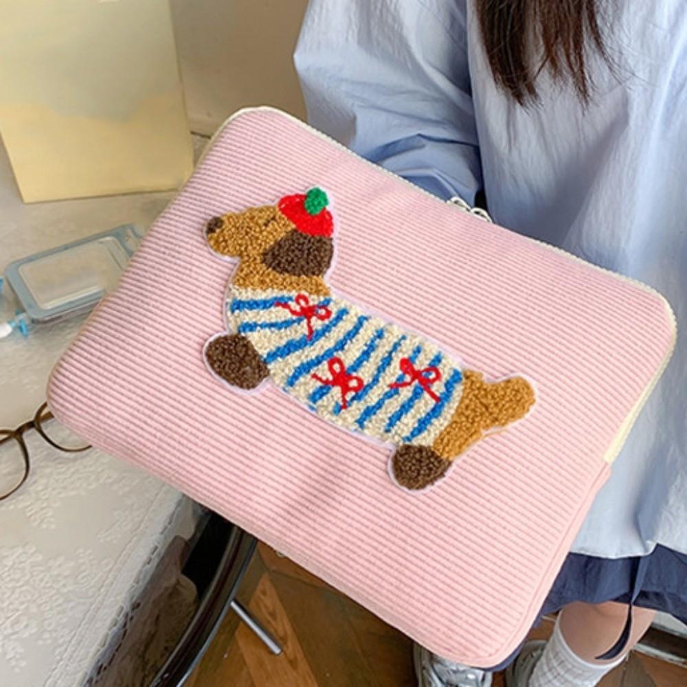 Sweet Tablet Sleeve Bag Cartoon Dog Girl Computer Bag Laptop Sleeve Bag  File Package