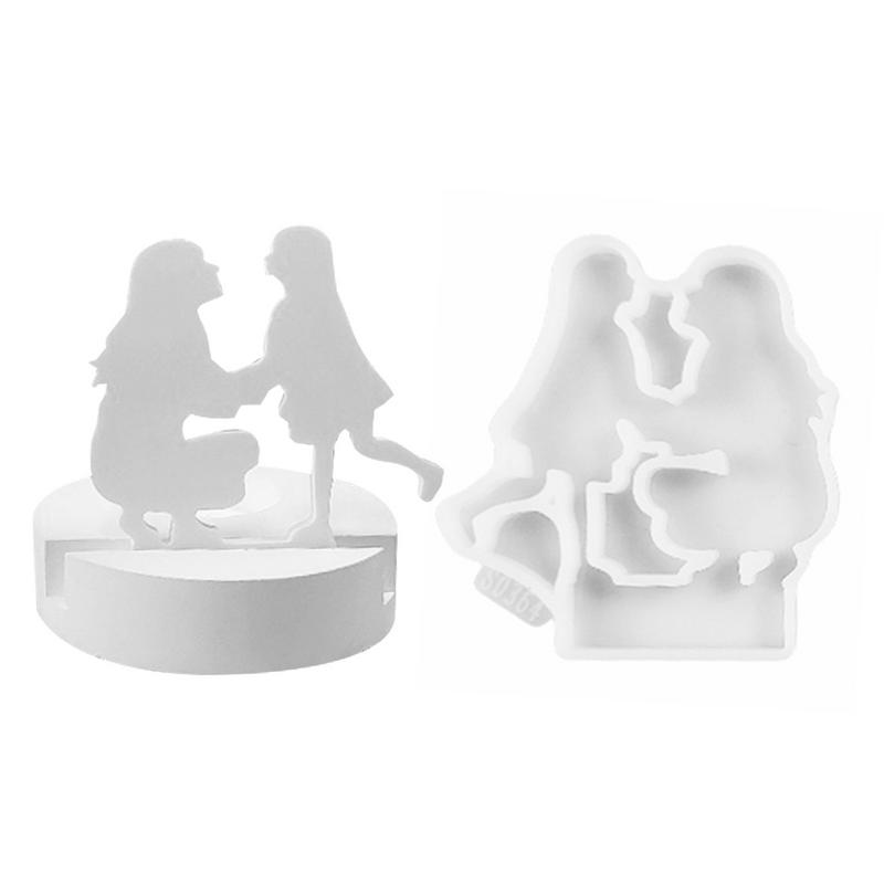 

Силиконовая форма для гипса Мама Ребенок Форма для литья из гипса Форма для подсвечника Форма Мать и дочь Форма для подсвечника для DIY United States