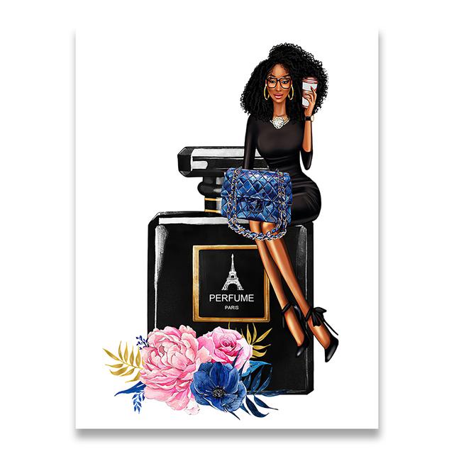 Fashion Perfume Paris Tower Flower Lipstick Wall Art Canvas Painting Nordic Posters and Prints Wall Picture for Living Room Deco No Frame