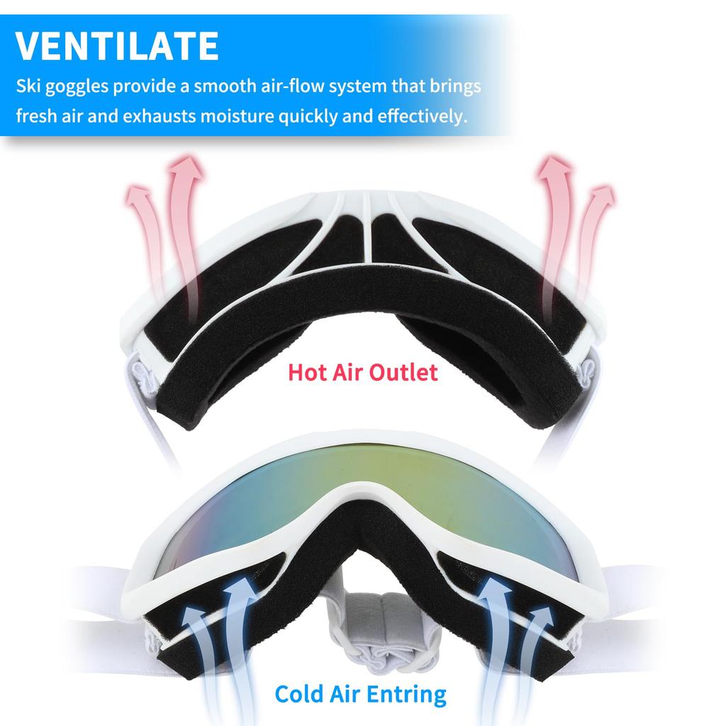 FOCUHUNTER Ski Snowboard with Dedicated Hard Glasses Wide Field of View UV Impact Sports Goggles Goggles, Goggles, Case, Compatible, Anti-Fog, Lenses,