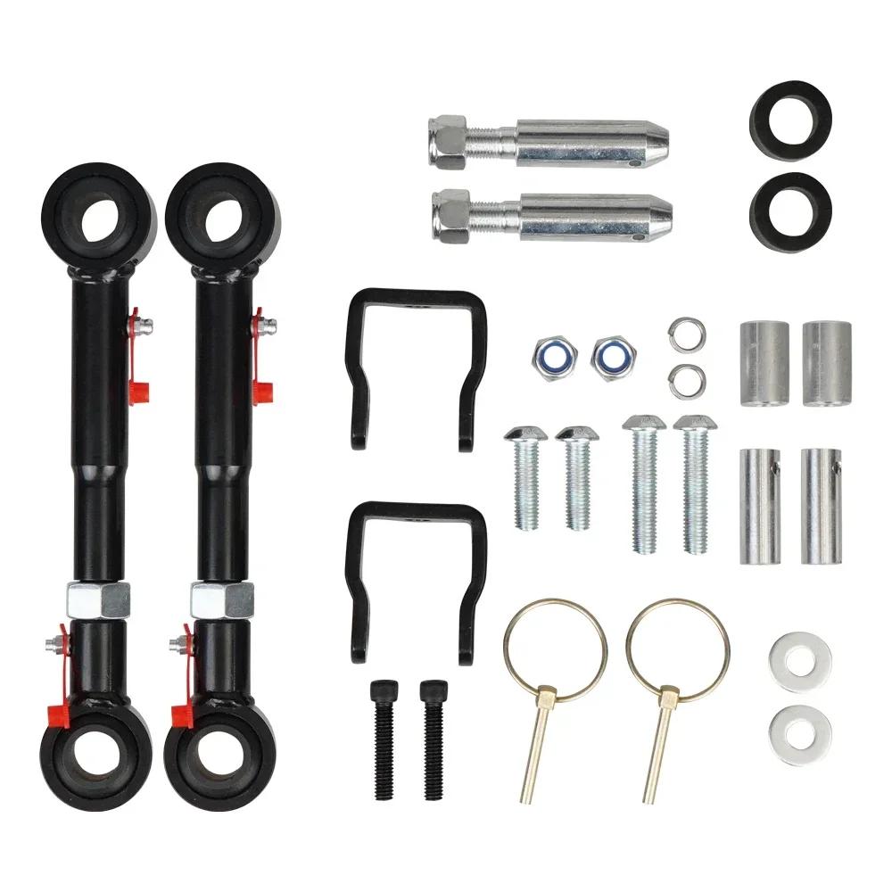 Stainless Steel Front SwayBar Quick Disconnect Adjustable 2.5-6 Inch Lifts For 1998-2006 TJ Cherokee 1984-2001 XJ Black