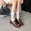 New Vintage-style Women's Thick-soled Chunky Heel One-piece Round-toe Shoes