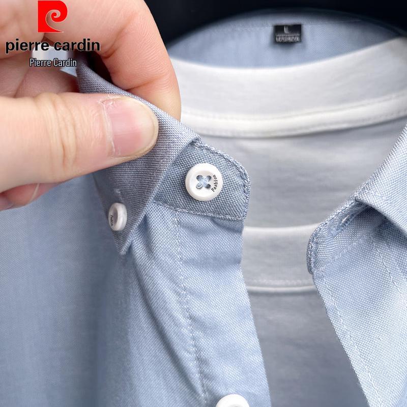Pierre Cardin Men's Breathable Cotton Embroidered Short Sleeve Shirt