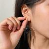 Bohemian Black Spiked Drop Earrings With Hollow Geometric Design For Women