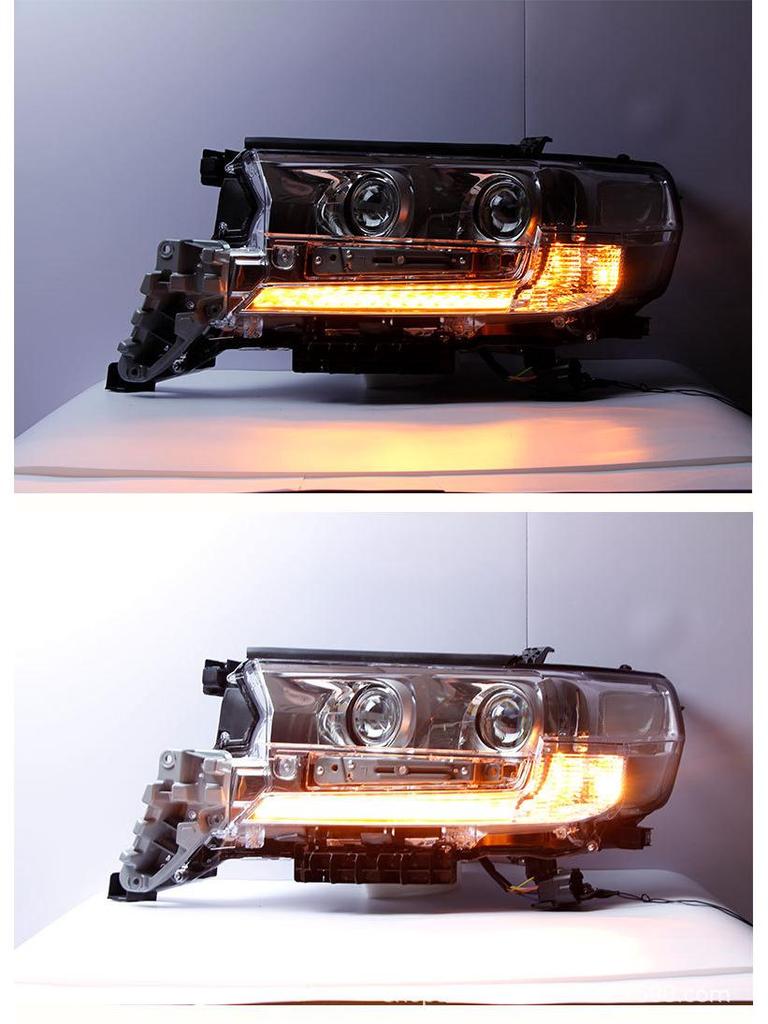 LED Headlight Assembly for Land Cruiser - High-End Lens with Daytime Running Light