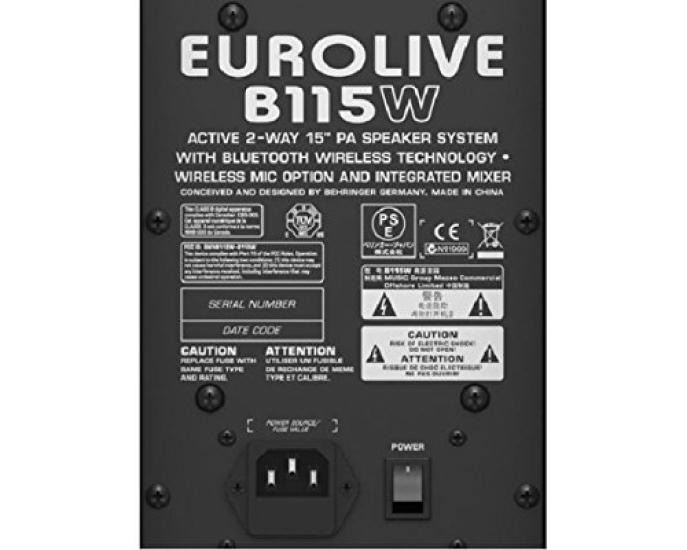 Behringer Powered Speaker 1000 Watt 15 Inch Bluetooth 1 EUROLIVE B115W