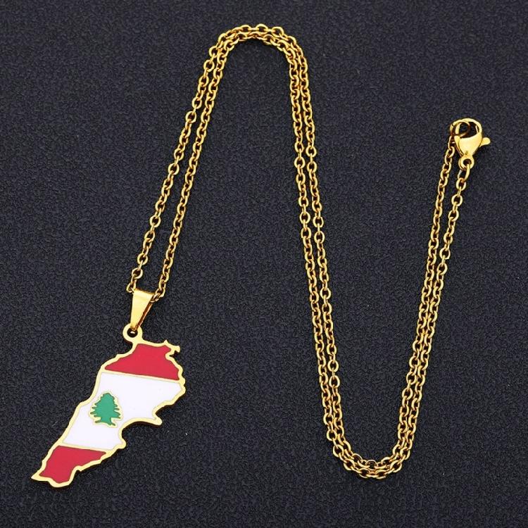 Statement Lebanese Map Necklace with Adjustable Chain A Symbol of Adventure Suitable for Fashionable Woman and Man