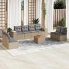 VidaXL Garden Lounge Set with Cushions 9 Pcs Beige Braided Resin 3257739