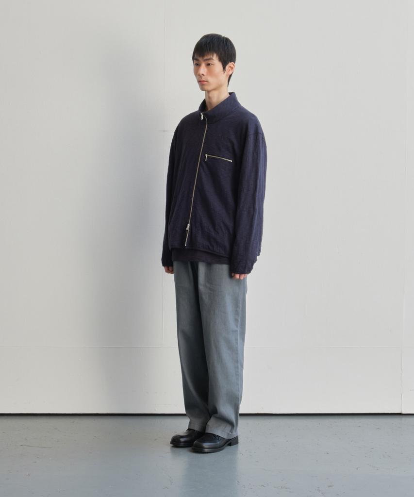 Horlisun Baxter Slub Zip Up Jacket Navy