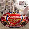 1pc A-Arsenal Carpet, Round Rug, Comfortable, Suitable for Entryways, Living Rooms, Office, And Bedrooms, Christmas Decoration