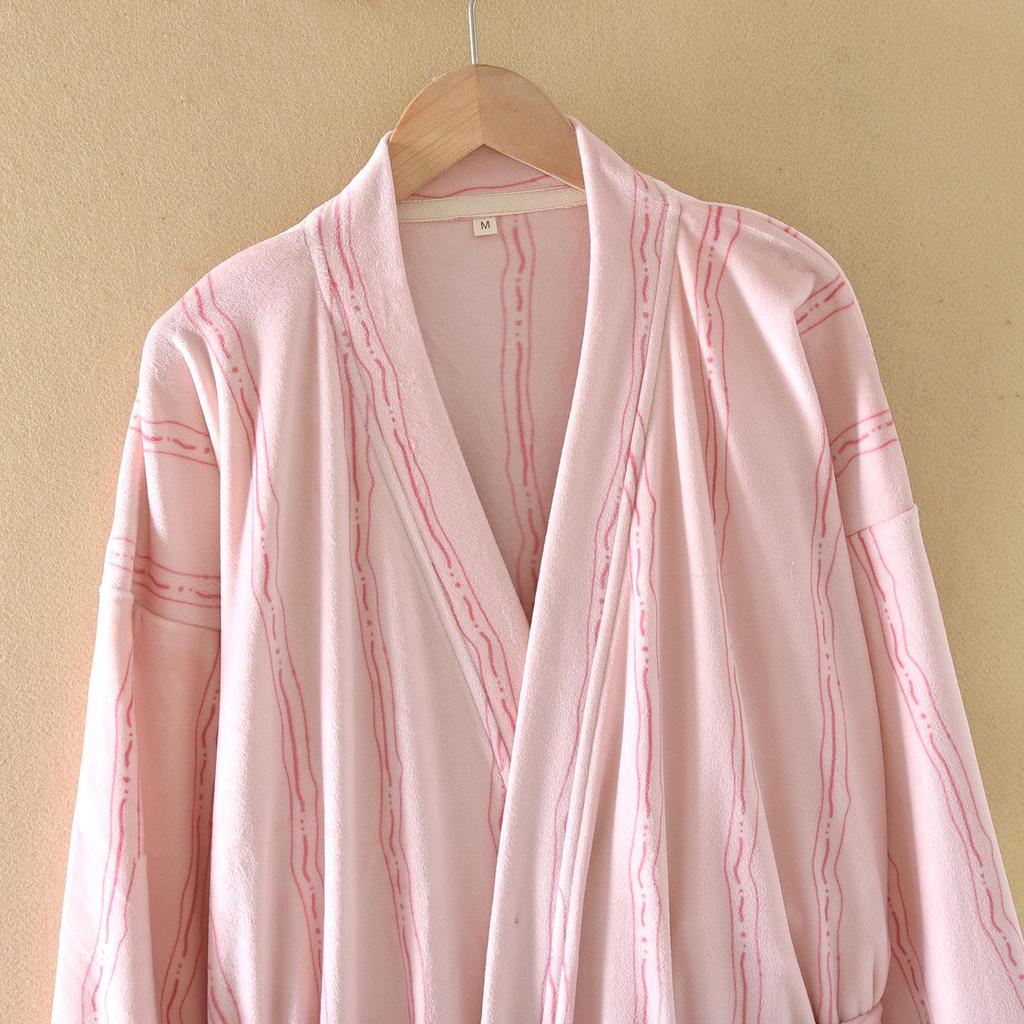 Sea Island Women's Plus Size Fleece Robe: Velvet Thickened, Long Sleeve, Warm Pajamas for Spring, Autumn, Winter