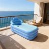 62'' Large Inflatable Bathtub for Adults Portable PVC Hot Tub SPA with Ergonomic Backrest & Drain Plug Foldable Design for Indoor Outdoor