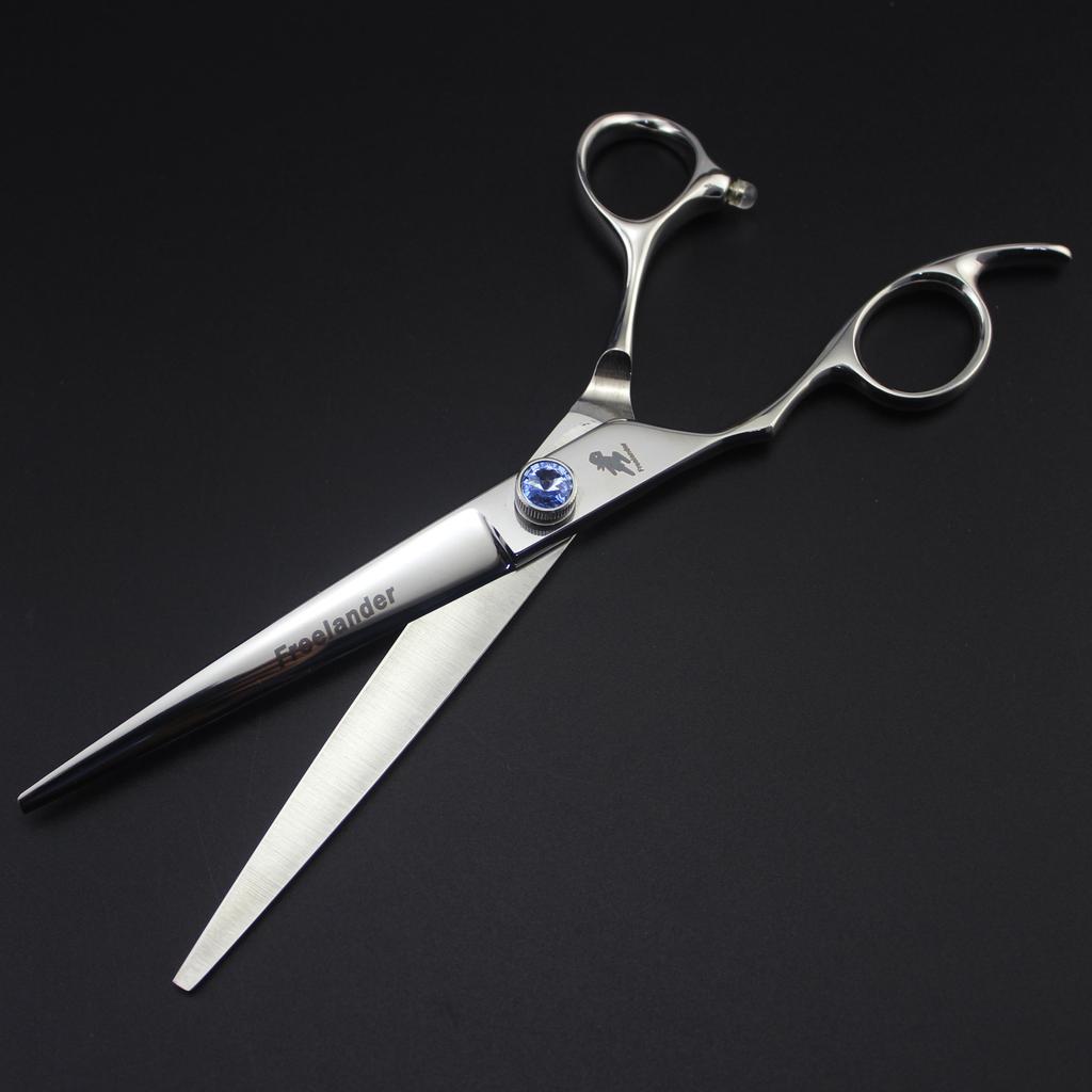 7.0 Inch, 3 Packs Of Gemstones On The Left Hand, High-End Pet Beauty Scissors, Straight Scissors, Set, Free Comb Hemostatic Pliers.