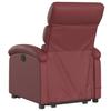 Electric Massage Recliner with Rising Function Burgundy Faux Leather