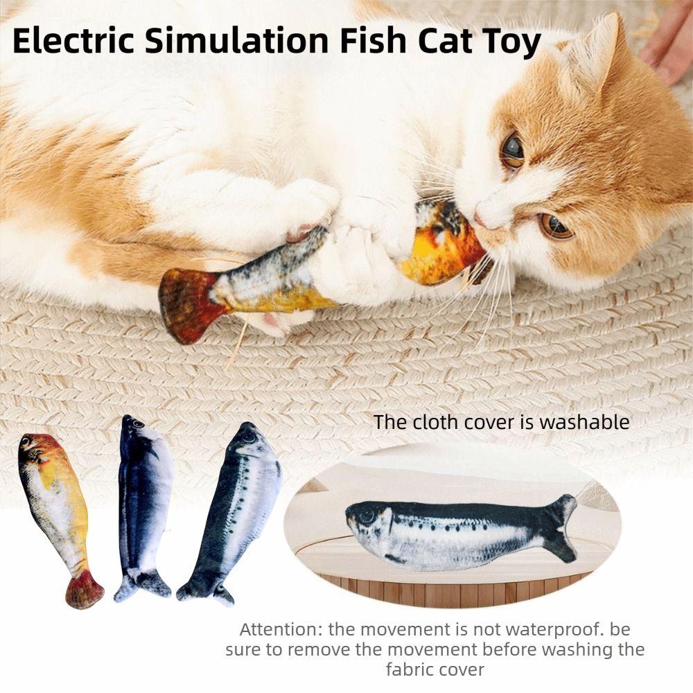 1/3Pcs Plush Interactive Cat Toy Wagging Tail Realistic Flopping Catnip Kicker Toy  Interactive Play