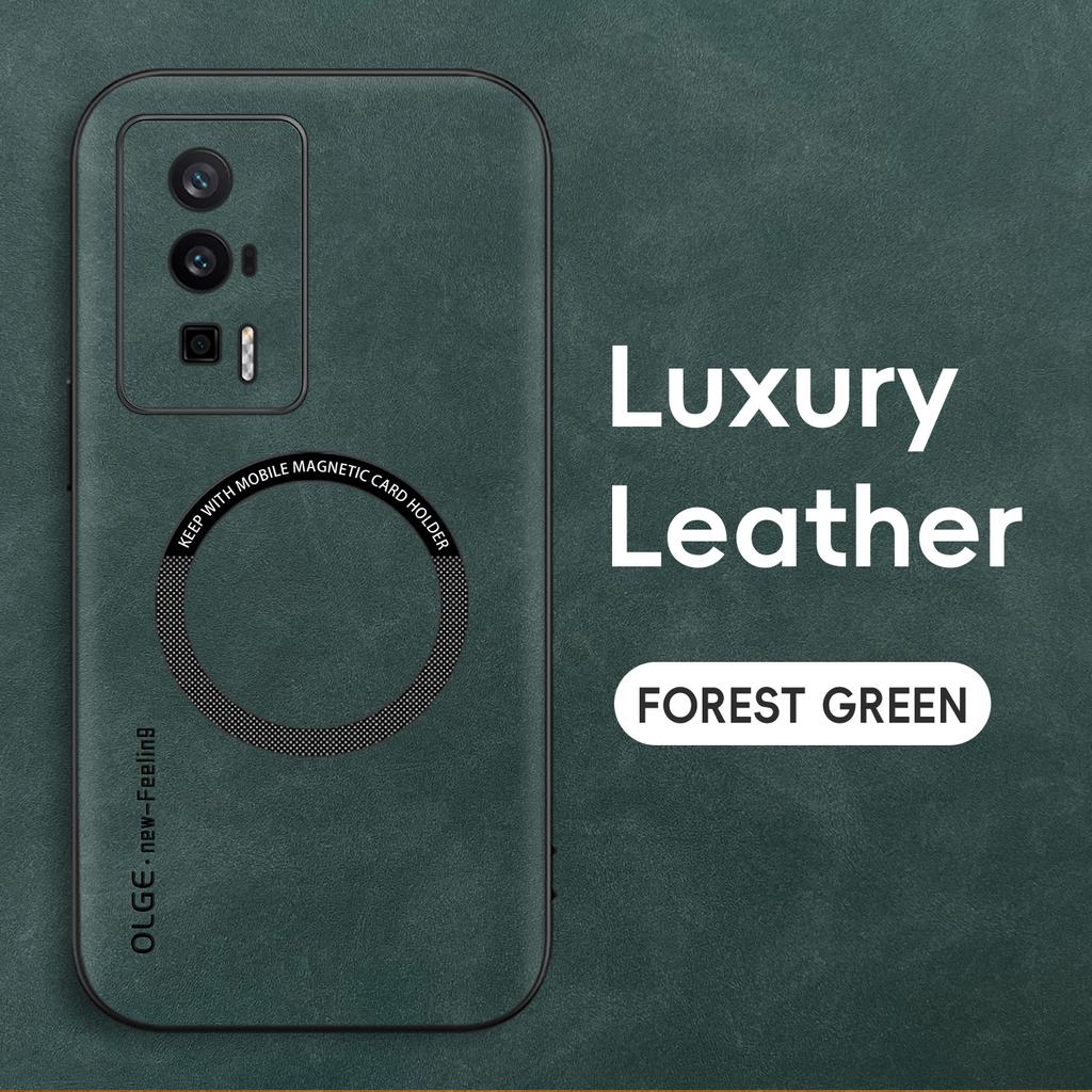 Magnetické retro kožené pouzdro pro Xiaomi Poco F5 Pro PocoF5 Pro Bezdrátové nabíjení Kryt pouzdra na telefon