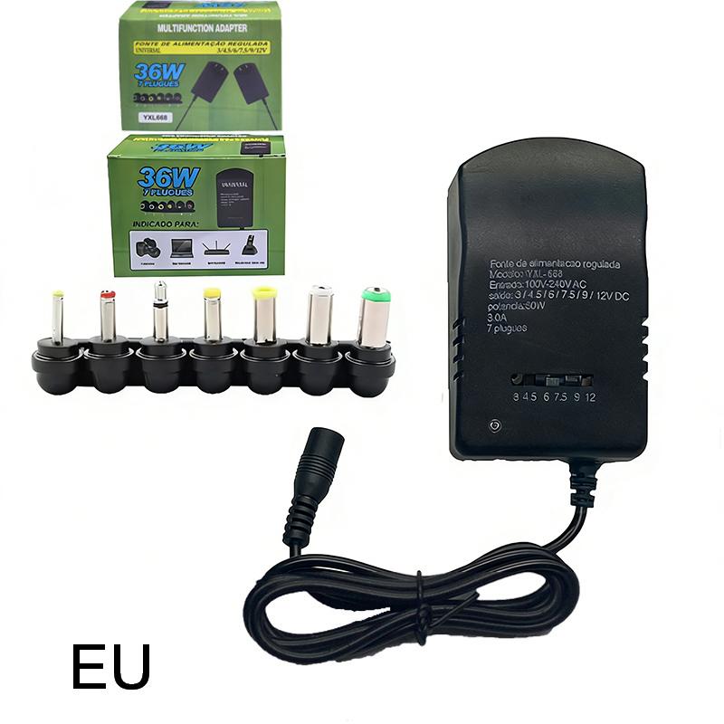 1 Set Multi Voltage Ac220V To Dc3V 4.5V 6V 7.5V 9V 12V Eu Us Converter Adapter Plug Adjustable Adapter Power Supply Charger