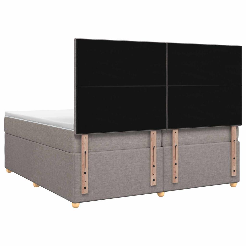 Box Spring Bed with Mattress Taupe 200 x 200 cm Fabric