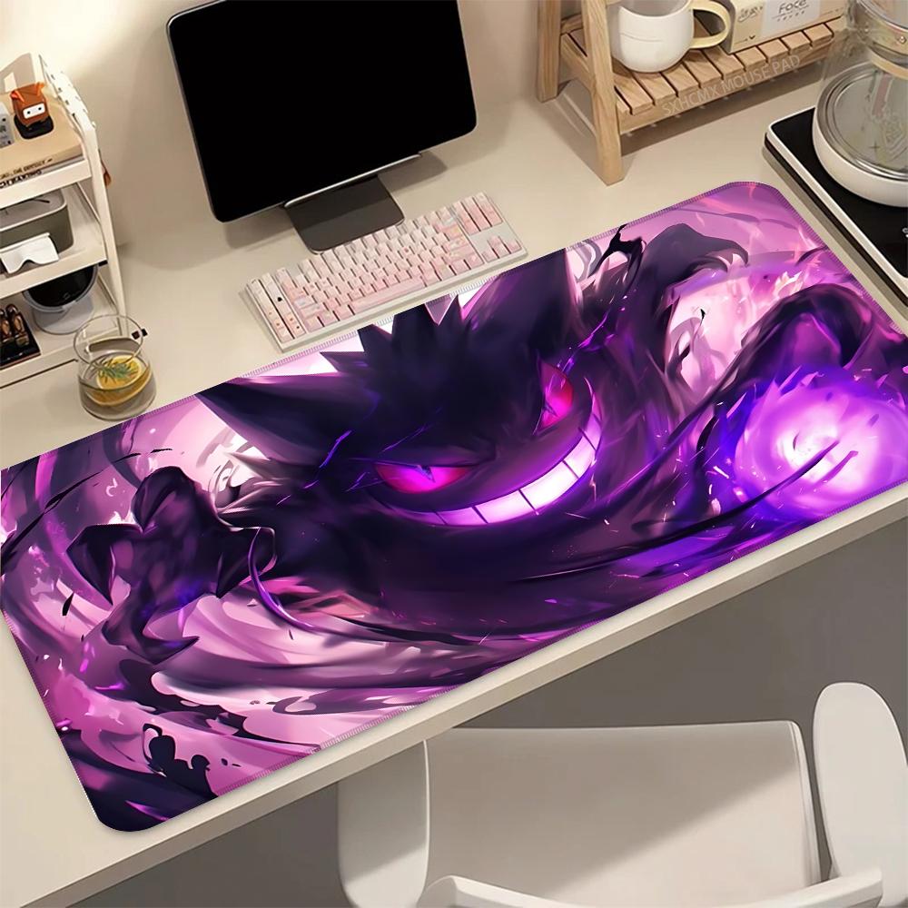 Large Gaming Mouse Pad P-Pokemon Gengar HD Print Non-Slip Rubber Base Desk Mat for PC Laptop Computer Gamer Esports Accessories