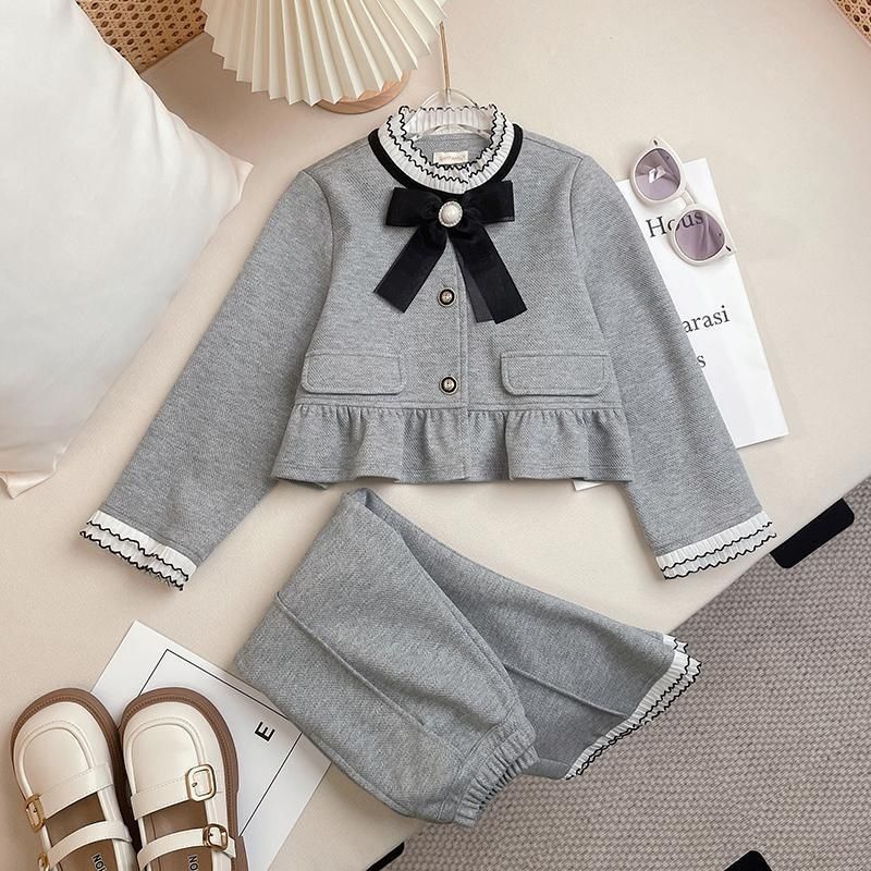 Teen Girls Full Clothing Sets Toddler Baby Girls Clothes Outfit Kids Suit Knit Coat + Pants Comfortable Two Piece Set
