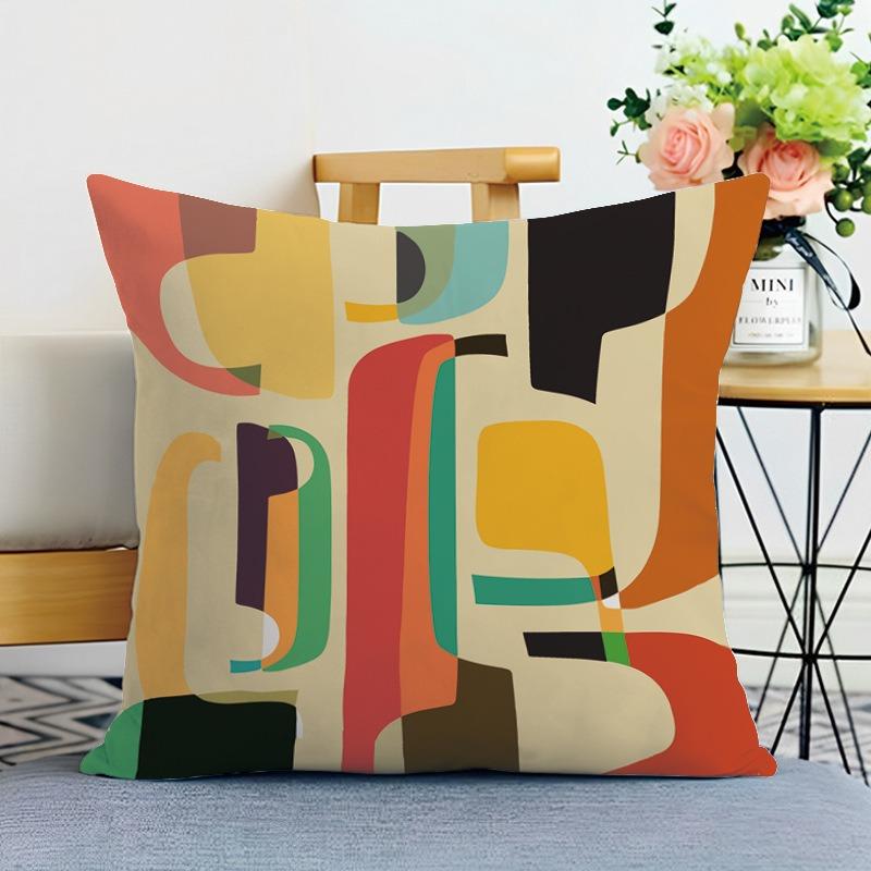 Creative Geometric Print Decorative Pillowcase Bedroom Living Room Square Cushion Pillowcase