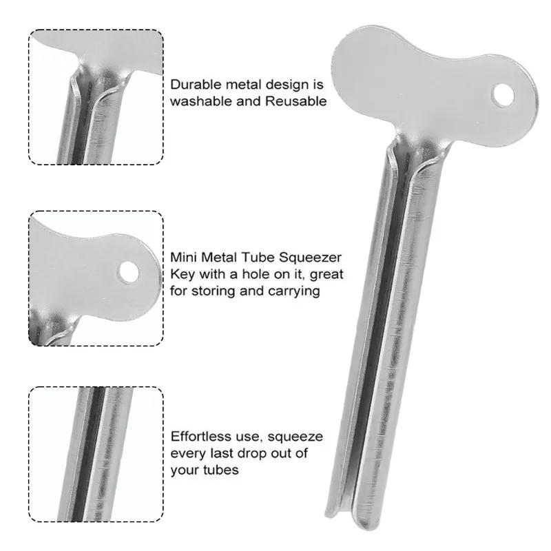 20/1PCS Stainless Steel Toothpaste Tube Squeezers Metal Key Toothpaste Squeezers for Bathroom Hair Dye Cosmetic Tubes Squeezer