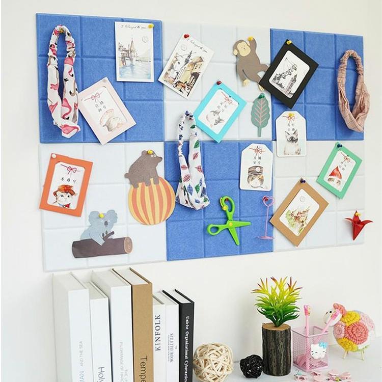 Colorful Felt 9-Grid Photo Wall Sticker: Self-Adhesive Message Board for Office