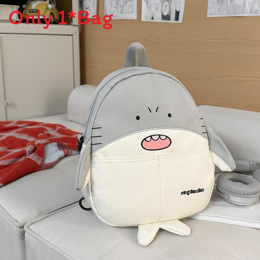 Cartoon Penguin Seal Shark Backpack With Creative Shark Design For School And Travel Use