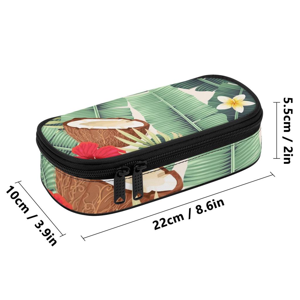 Pencil Case Simple Design 300D Polyester Secure Zipper with Mesh Divider Pen Holders and Spacious Main Compartment for Students