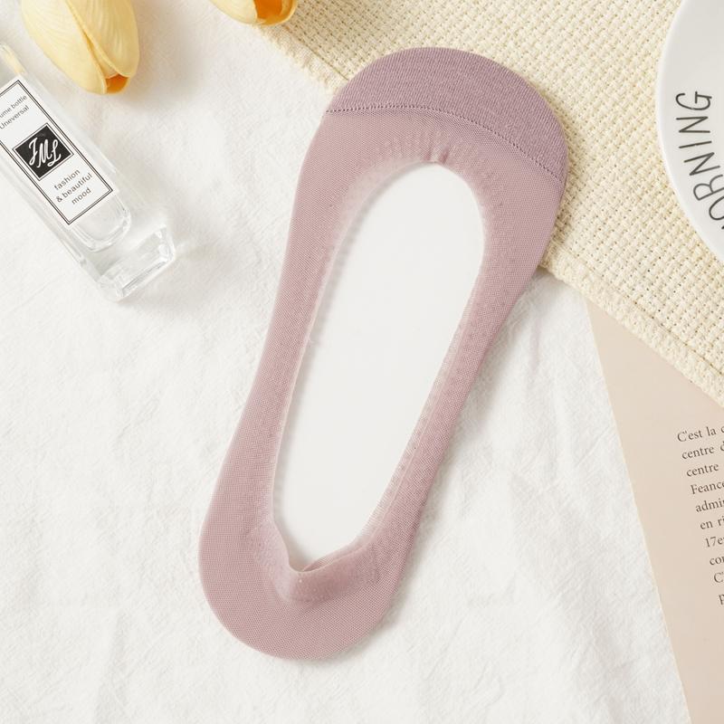 Damen Sommer Dünne Rutschfeste Bootssocken Baumwollsohlen Eisseide Flache Unsichtbare Socken Sommer Kurze Socken