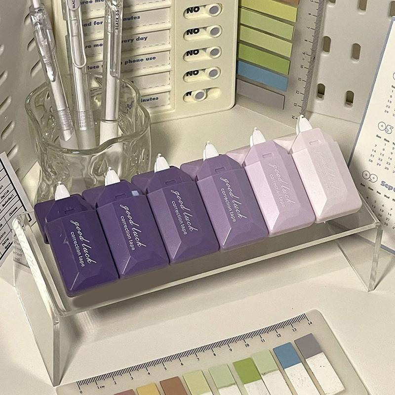 

6 шт./компл., корректирующая лента серии градиента цвета Ins, корейская креативная градиентная однотонная корректирующая лента, школьные канцелярские принадлежности фиолетовый