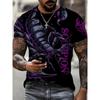 Animal Scorpion Pattern T Shirts For Men/Women 3D Printing Street Trend T-shirts Summer Short Sleeve Tops Oversized Man Clothing