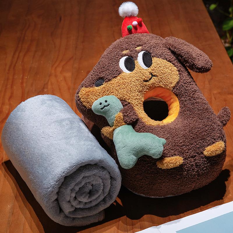 

Cartoon Baby Sausage Dog Nap Pillow - Double-Sided Silk Prone Sleeping Cushion for Kids Single Nap Pillow 30*25*20cm