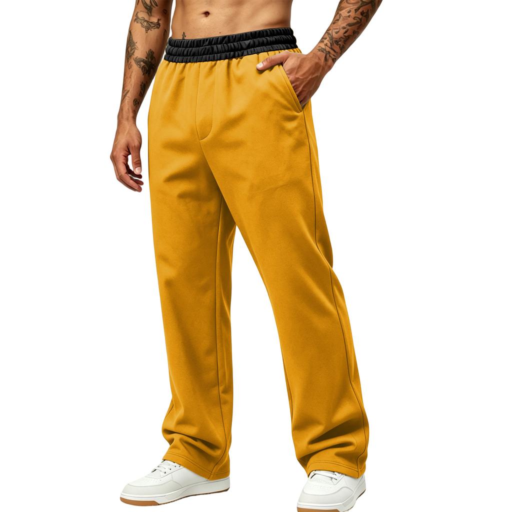 Men's Loose Fit Wide Leg Casual Pants with Pockets for Sports and
