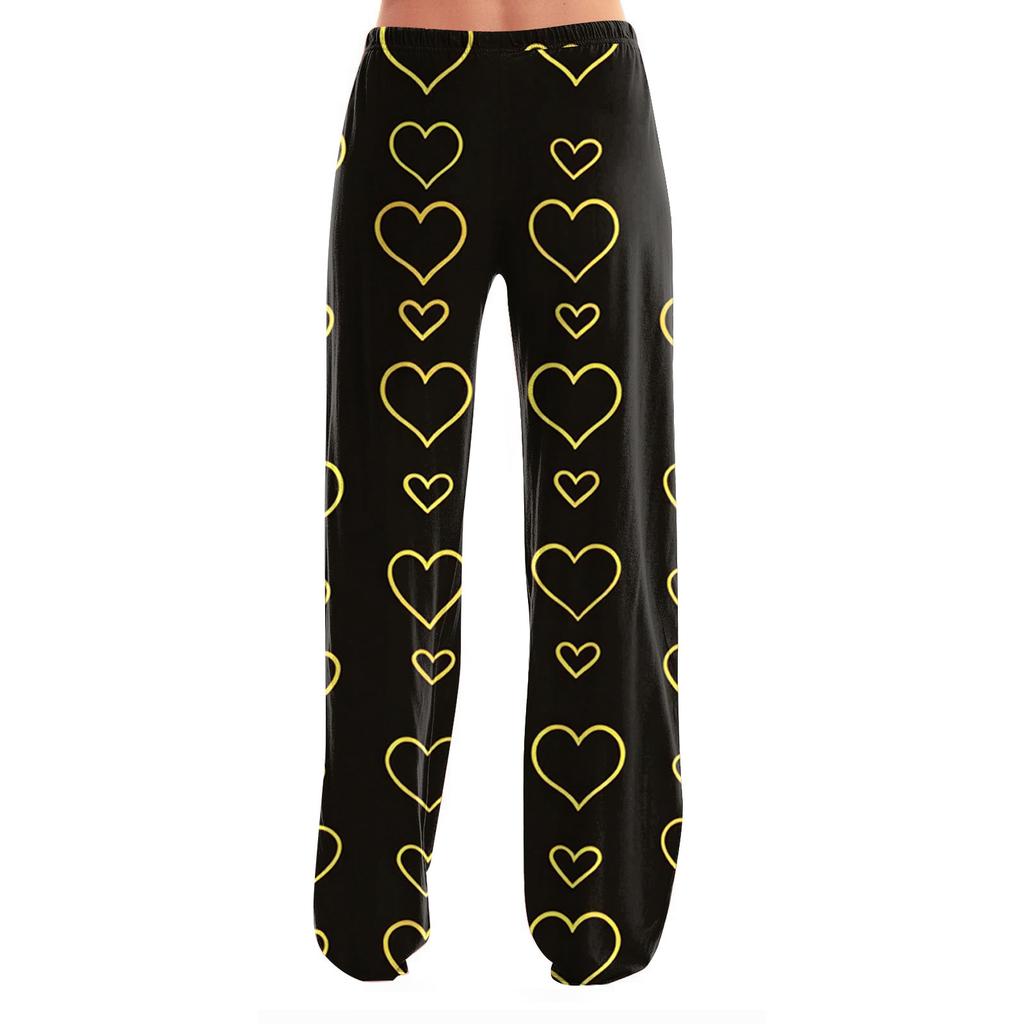 Women's Valentine's Day Heart,themed Casual Milk Silk Fleece Pants, Sleep Pants, Home Pants