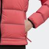 adidas Solid Color Logo Quilted Zipper Hooded Down Jacket Women Outerwear Pink HG8715