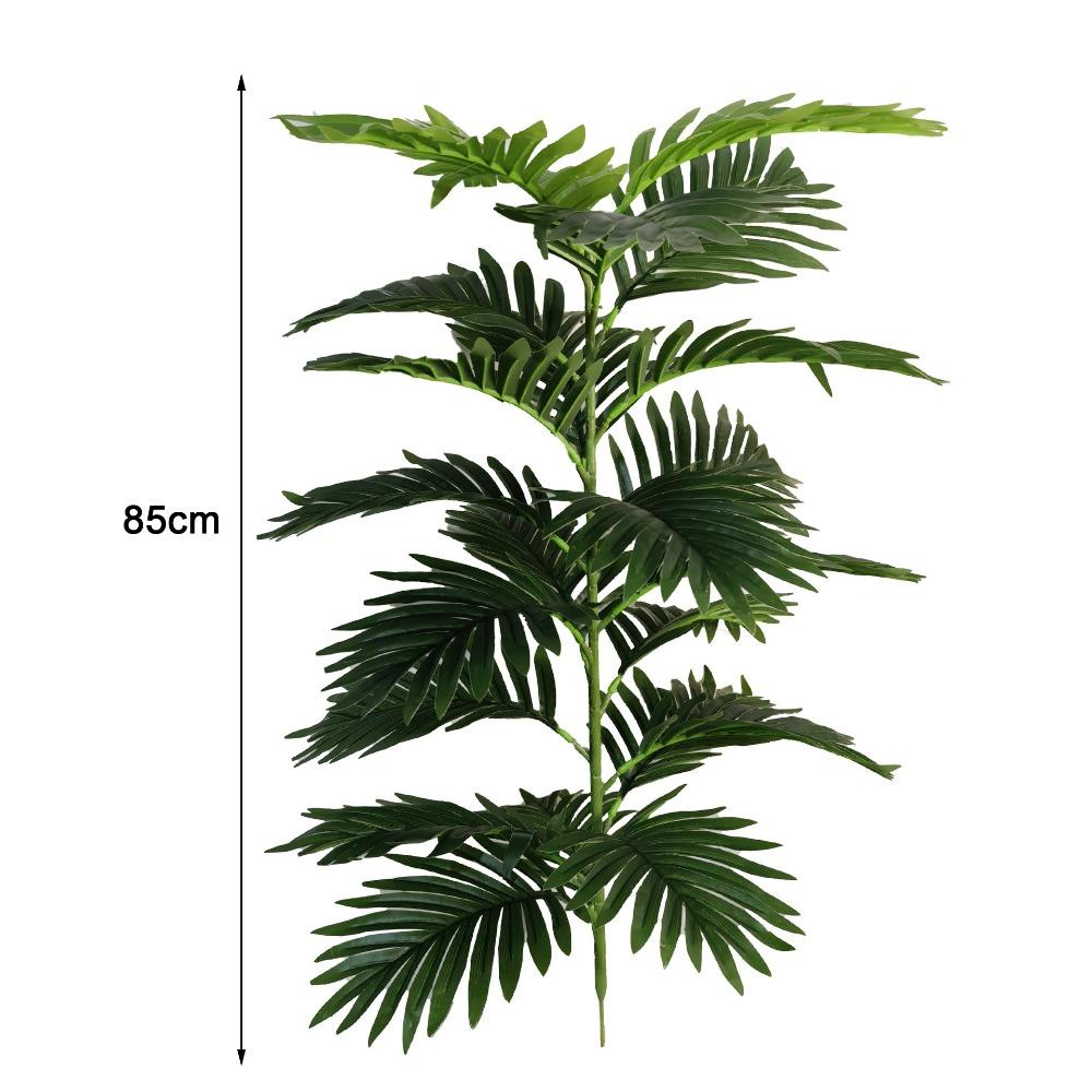 Green Plastic Artificial Ficus Tree 23 Leaves Large Size Fake Plants Monstera Tree Branch Palm Leafs Artificial Ficus Lyrata