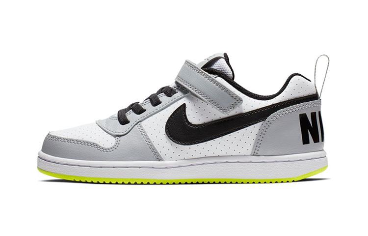 

Nike Court Borough Abrasion Resistant Low top Skateboard Shoes Gray Yellow Green Kids 870025-104 29.5