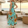 Sleeveless Maxi Dress Summer Casual Lightweight Flowy Dress,Full Flared Skirt,Fresh Style,Flattering for Vacation & Daily Wear,Versatile Fashion