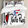 Puerto Rico National Flag Duvet Cover Set Twin Full King Size Gay Rainbow Bedding Set Microfiber Star Love Heart Comforter Cover