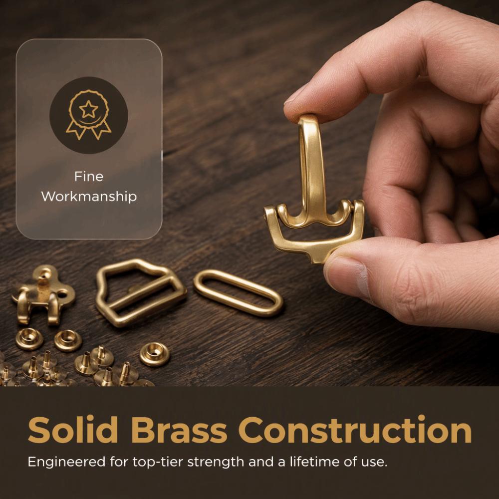Solid Brass Brass Buckle Hardware Multi-Purpose Use Metal Belt Buckles  For Leather Goods