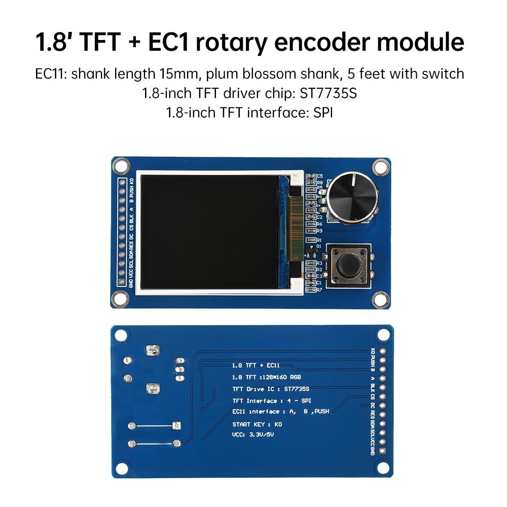1.8-Inch 2.4-Inch TFT Display Screen With Ec11 Rotary Encoder Combination Module SPI Interface LCD Screen Electronic Kit