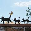 3Pieces Black Cats Garden Stakes Weather Resistant Metal Iron Art Cats Decors For Outdoor Yard And Lawn Patios Balcony