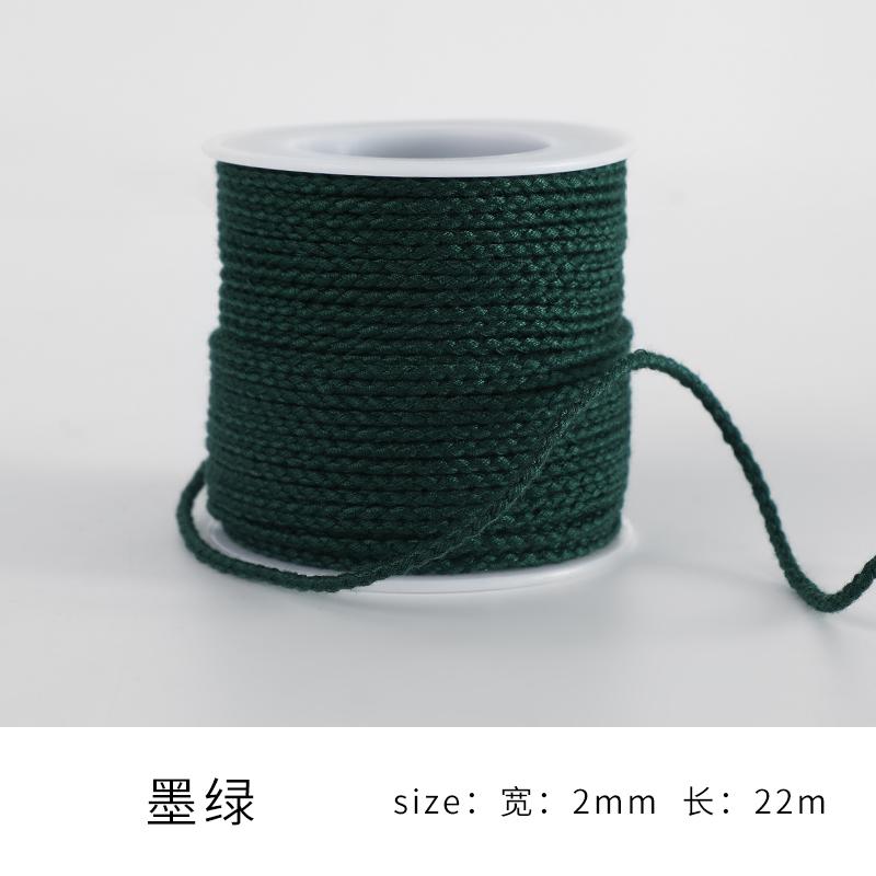 Monochrome Cotton Thread 2Mm Hand-Woven Thread Diy Beaded Rope Solid Color Wenwan Rope Tie Rope Gift Packaging String