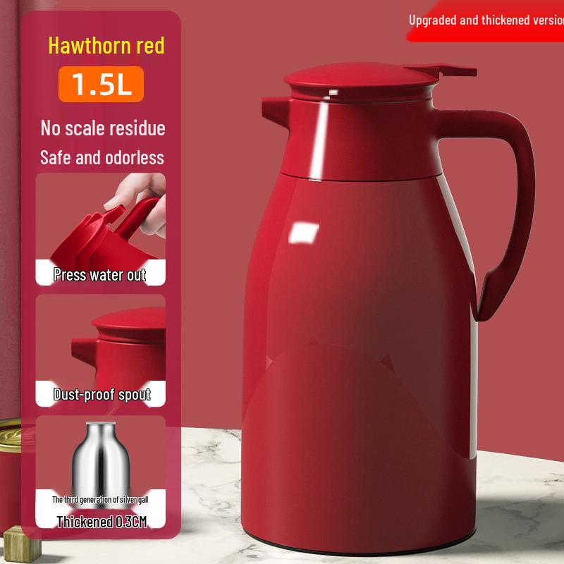 Large Capacity Thermos Flask with Glass Liner - Insulated Hot Water Bottle for Dorms