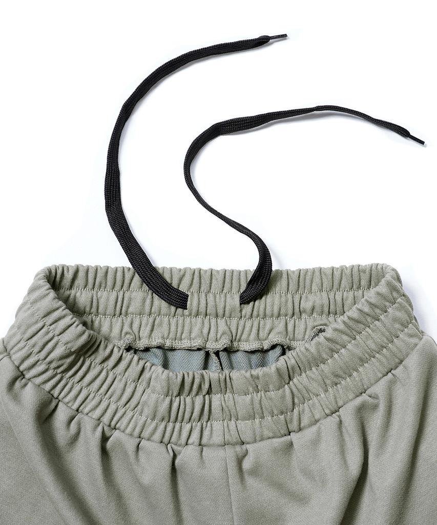 GAKKAI UNIONS One-Pleat Wide Sweatpants Dust Khaki