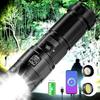 XHP90 wiederaufladbare LED-Taschenlampen mit Digitalanzeige, 12000 hohe Lumen, zoombare Taschenlampe für Notfälle beim Camping, Stromausfall