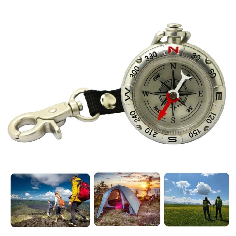 Zincs Alloy Pocket Compasses with Lanyard Keychain Portable Camping Compasses Keychain Navigation Tool Bag Decorations